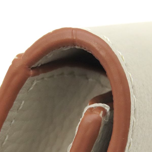 Loewe Card Case Square Coin Card Holder Pepple Grain Calf Rye Togo Roasted