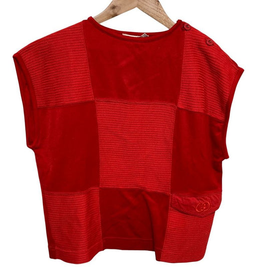 Good Gucci Vintage Knit Patchwork Cut and Sewn Size 38 Red Women's Used