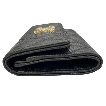 Chanel Ap2735 Coin Case Card Case Mini Wallet Black×pink Caviar Skin Unused