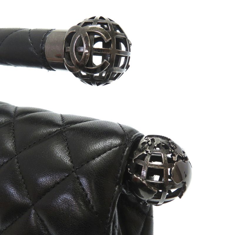 Chanel Around The World Evening Matelasse Lambskin Black Earth 18 Handbag Coco
