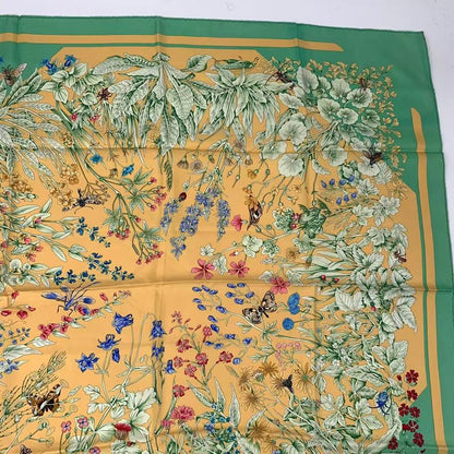 Hermes Carre 90 Silk Scarf LA Prairie Meadow Green