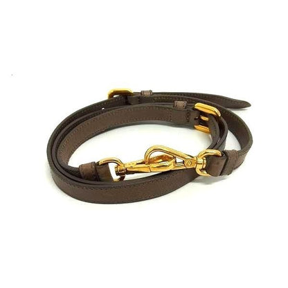 Prada Leather Bag Shoulder Strap Crossbody Women Brown Bl8204
