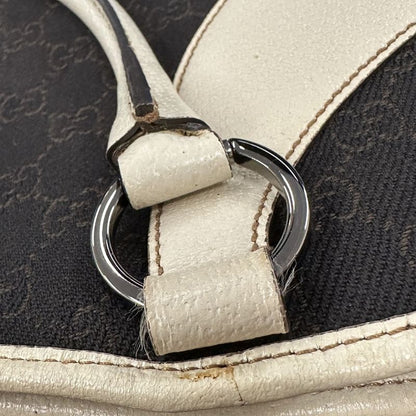 Gucci 179587 001013 GG Canvas Tote Handbag Leather Women