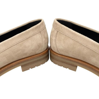 Hermes Loafer Moccasin Foble H222054z D1360 36 Size Chevre Velours Beige Camel