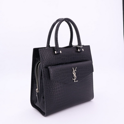 Saint Laurent Uptown Small Handbag 2way Shoulder Crossbody Tote Croc Shape