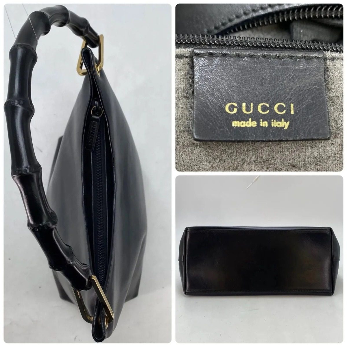 Gucci Tote Bamboo Leather Black Formal Travel Business — view 4