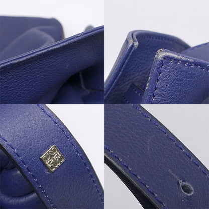 Loewe Flamenco Knot Anagram Shoulder Bag Leather Purple Silver Hardware