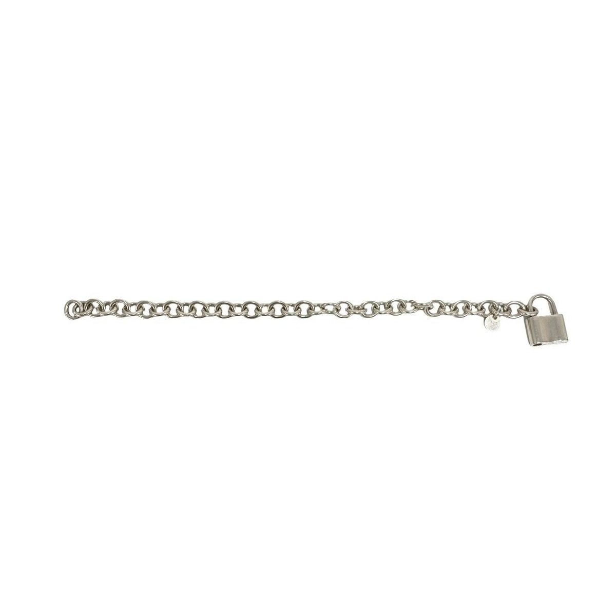 Tiffany & Co Cadena Lock Bracelet Log 925 Chain Bangle Silver — view 5