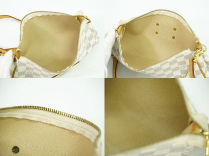 Authentic Louis Vuitton LV Eva Damier Azure 2WAY Shoulder Bag Handbag White