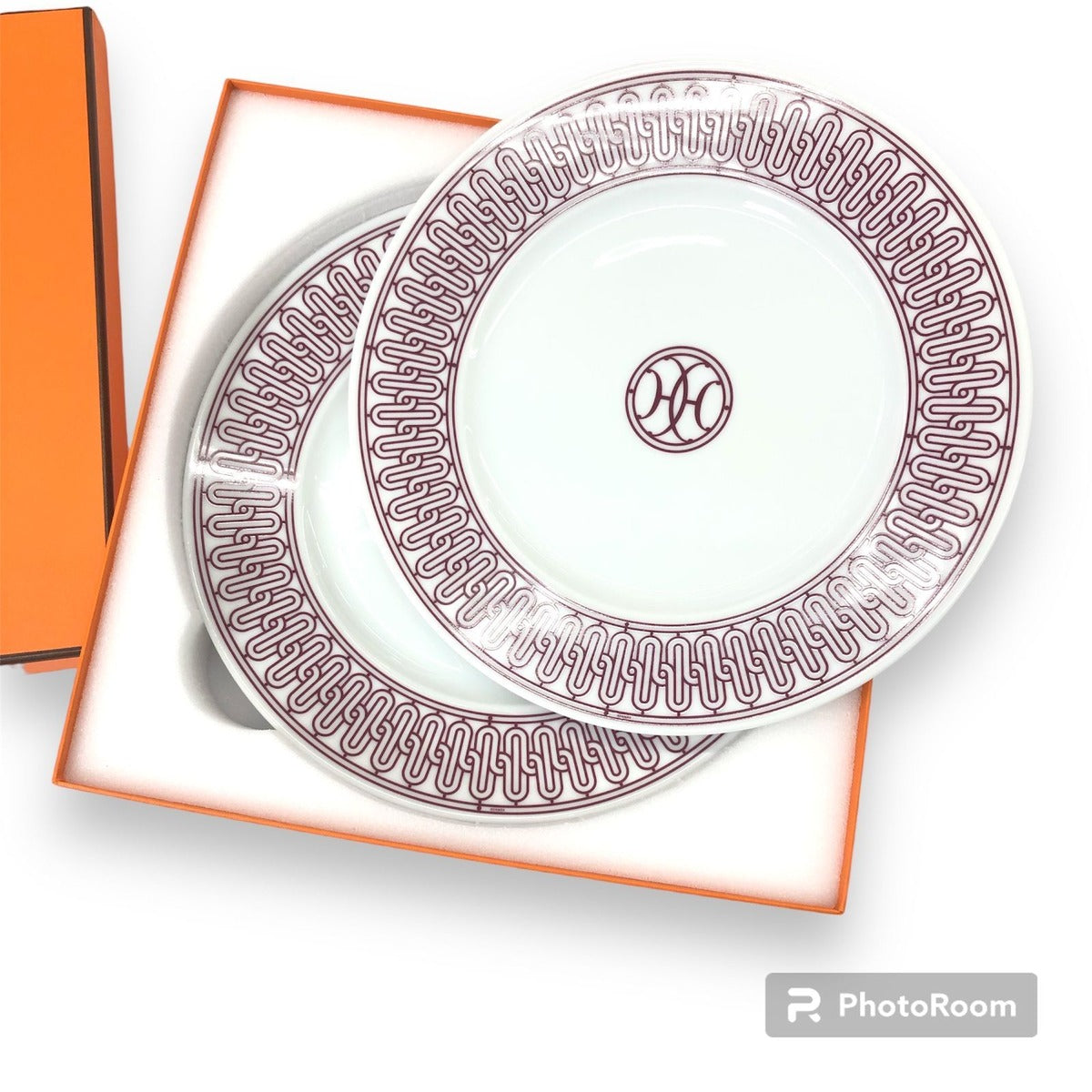 Hermes Dessert Plate Deco Ash Decorage Pair Set of 2
