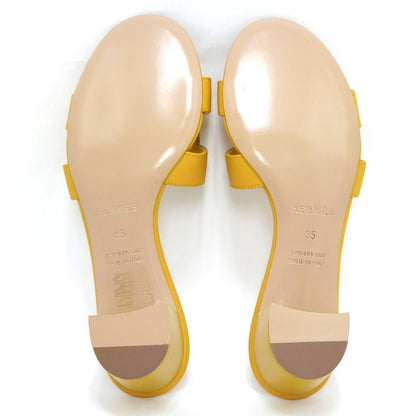 Hermes Oasis Sandals Size 35 Yellow Series Yellow Heel H Motif Ladies