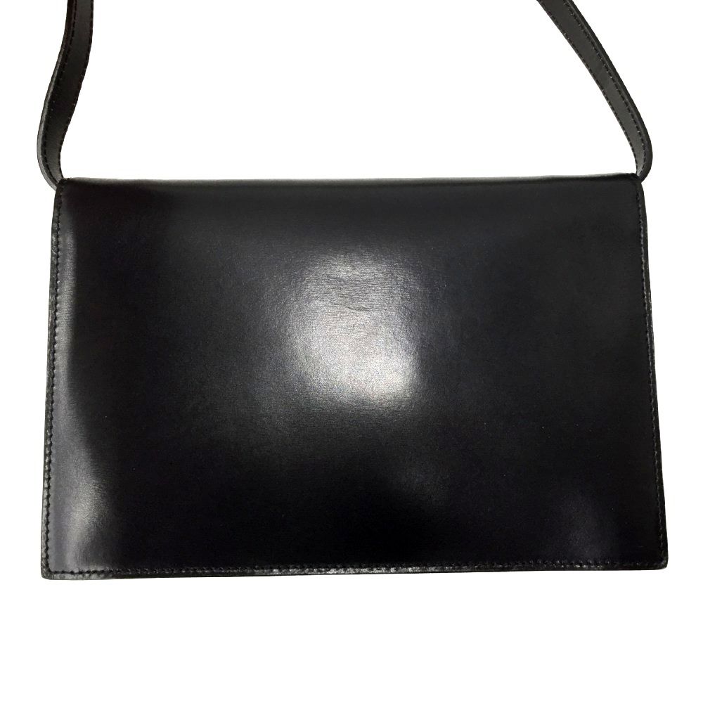 Celine Circle Logo Leather Shoulder Bag Old Vintage M13 Black
