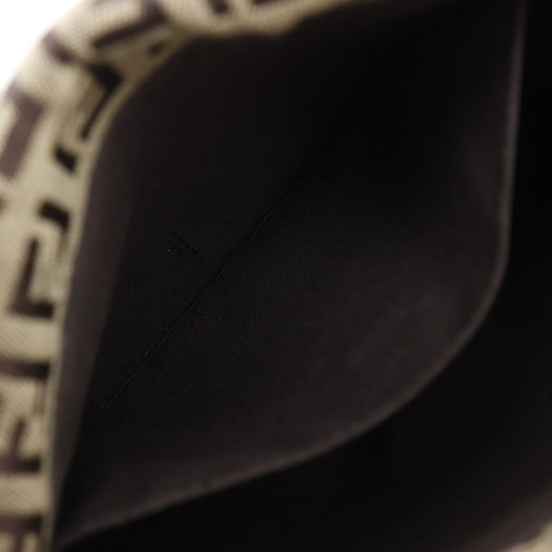 Fendi Zucchino Nylon Canvas Brown Women Shoulder Bag