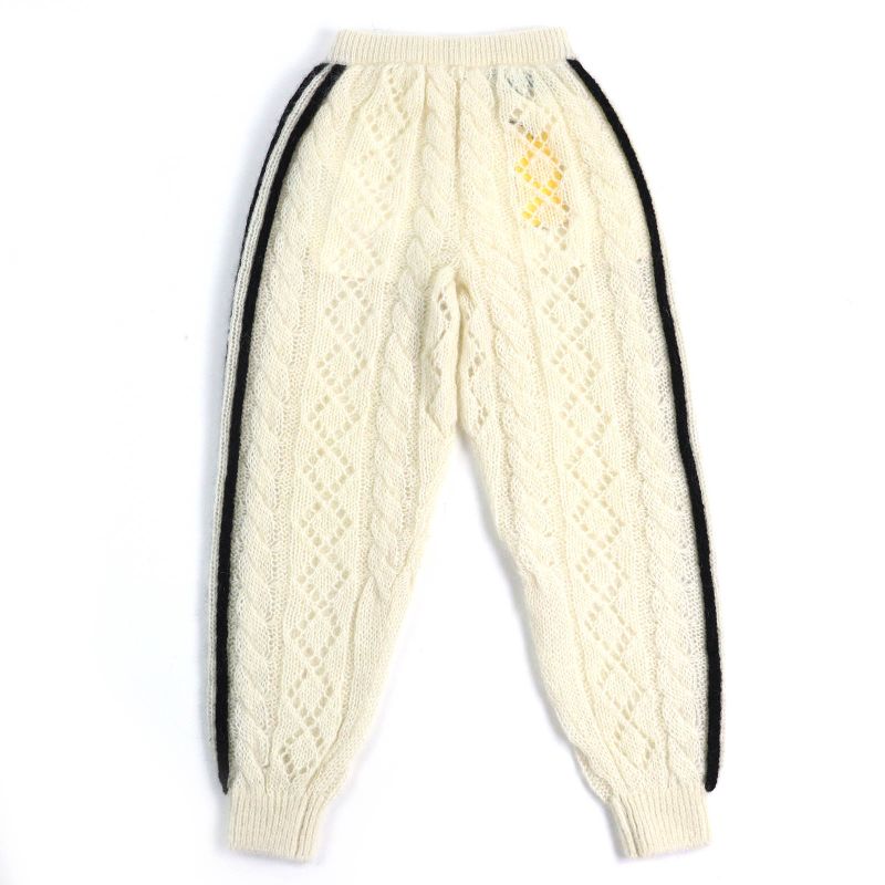 Gucci×adidas Gucci×adidas 721504 Trefoil Three Stripes Mohair Knit Pants Ivory