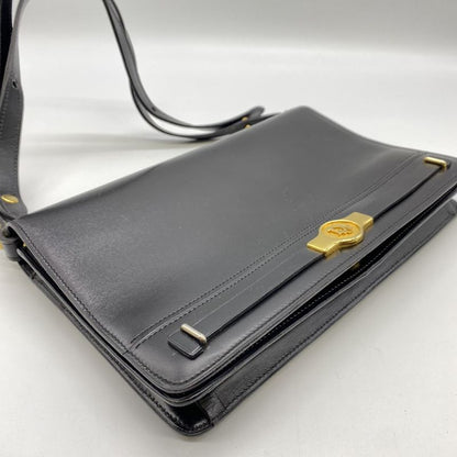 Christian DIOR Shoulder Bag Leather Black Vintage Ladies Men Fashion Gift