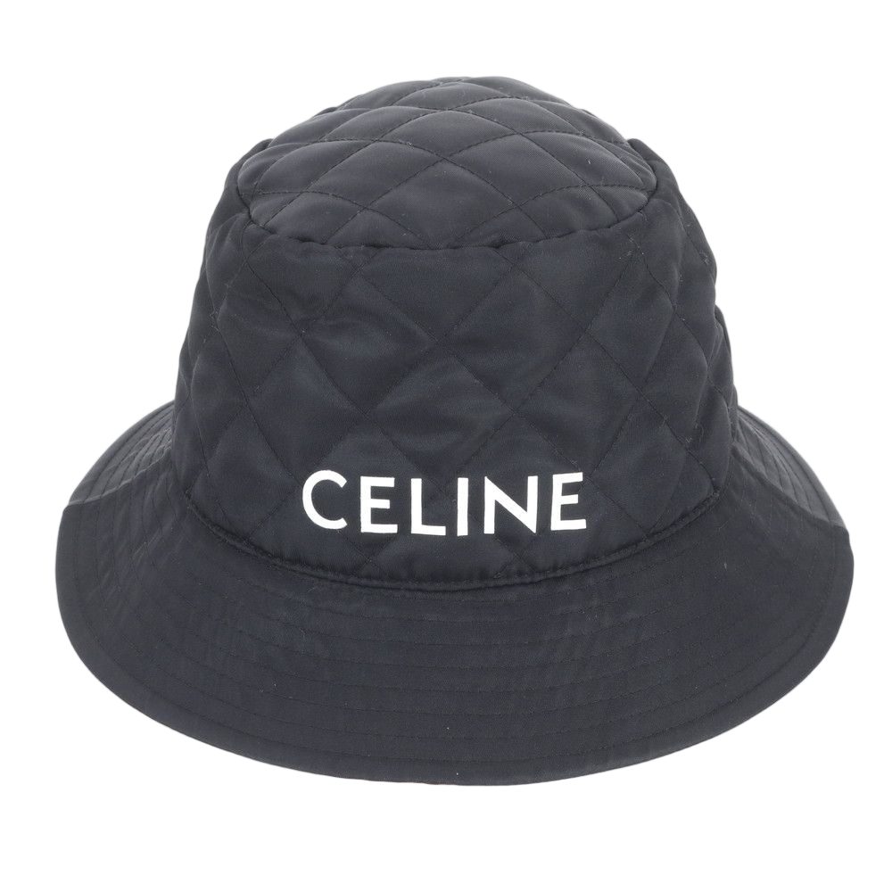 Celine Logo Quilted Bucket Hat Bakeha S Hat Black — view 2
