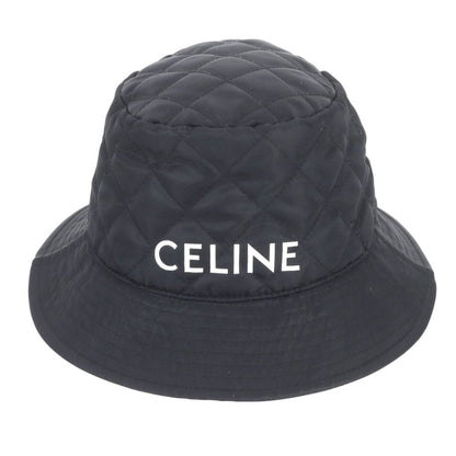 Celine Logo Quilted Bucket Hat Bakeha S Hat Black — view 2