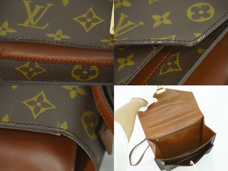 Authentic Louis Vuitton LV Monogram 2WAY Shoulder Bag Handbag Brown M51185