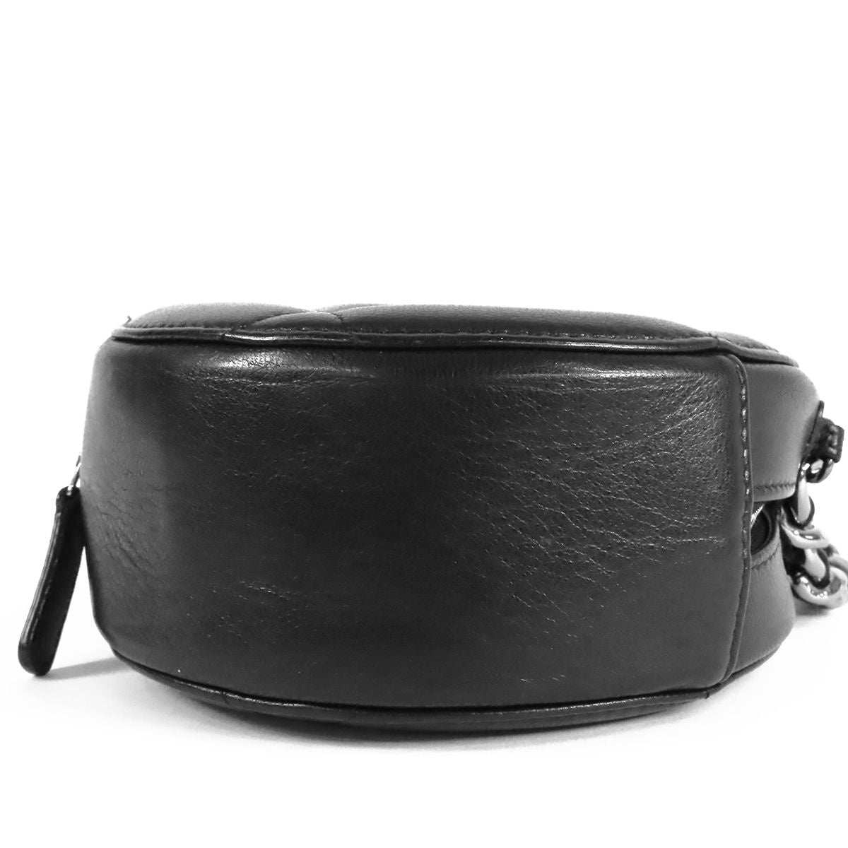 Chanel 19 Dizeneuf Black Gold Silver Lambskin 2-Way Round Mini Chain Shoulder — view 3