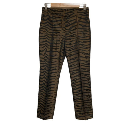 Fendi Animal Jacquard Straight Pants 40 Black Brown