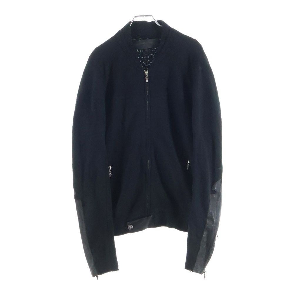 Chrome Hearts Cashmere Jacket Amufuni Leather Daga Zip Knit Black