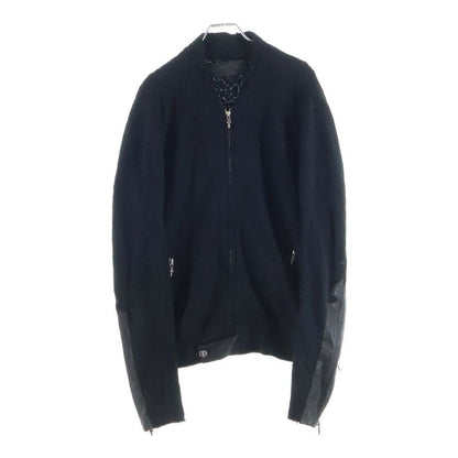 Chrome Hearts Cashmere Jacket Amufuni Leather Daga Zip Knit Black