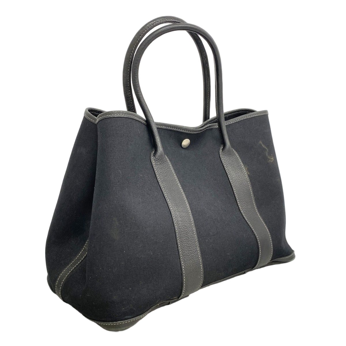 Hermes Tote Garden Party PM Toile Officier Black Silver — view 2