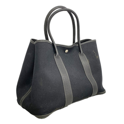 Hermes Tote Garden Party PM Toile Officier Black Silver — view 2