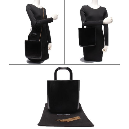 Saint Laurent 2-Way Chain Shoulder Bag Logo Emboss — view 9