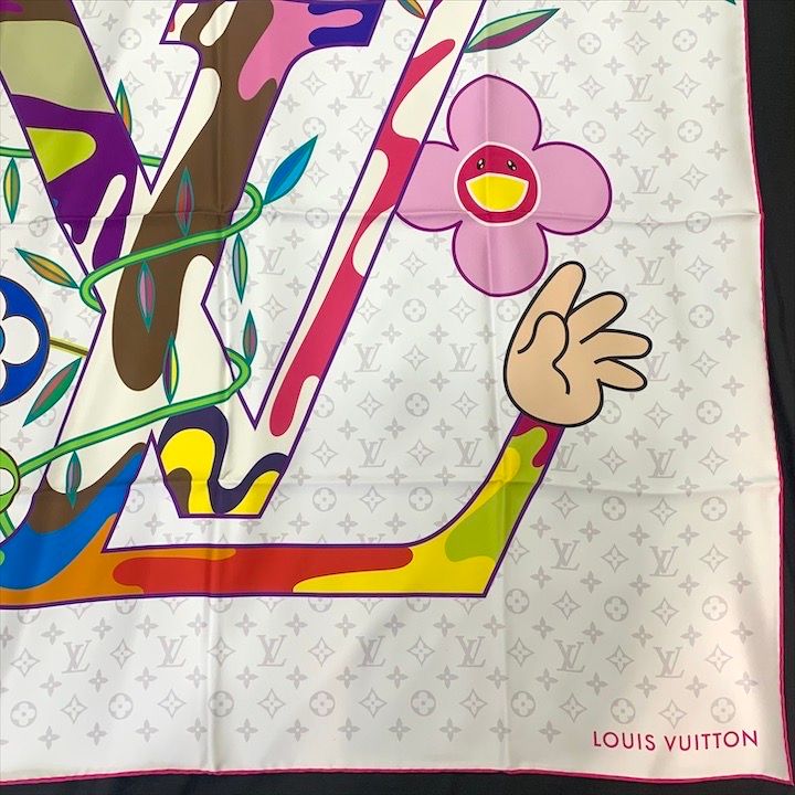 Louis Vuitton Takashi Murakami Collaboration Lvlogo Super Flat Blanc Carre 90
