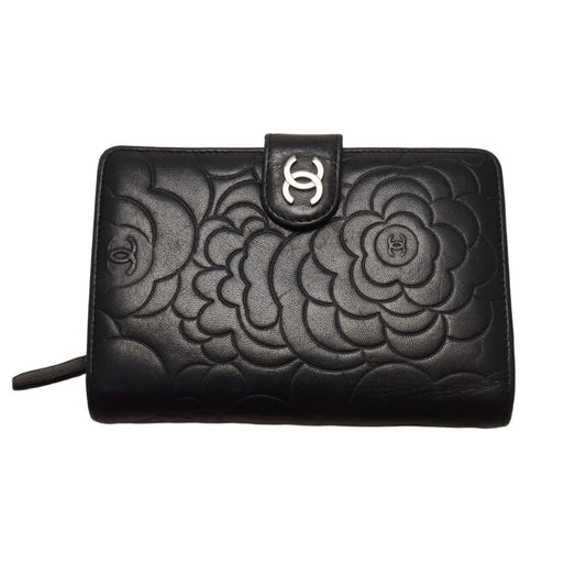 Chanel Camellia Lambskin Bifold Wallet