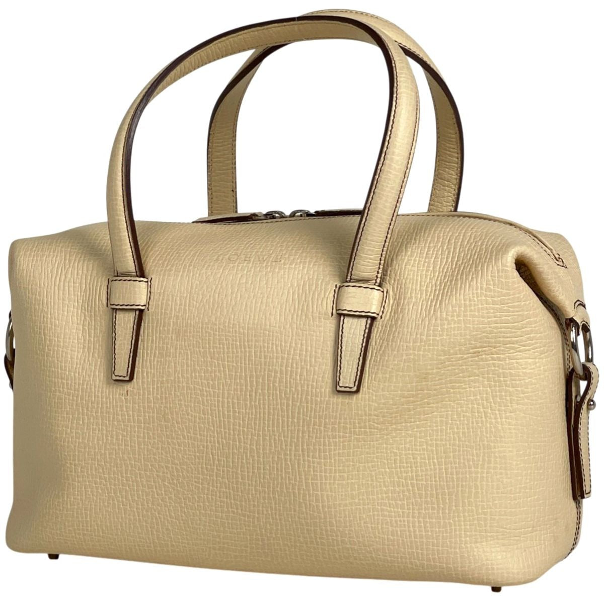 Loewe Logo Handbag Leather Light Beige