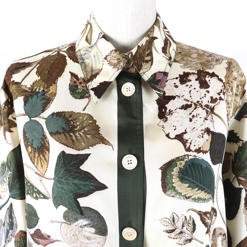 Hermes Vintage Tourbillon Swirls 100% Silk Margiela Period Fallen Leaves Long