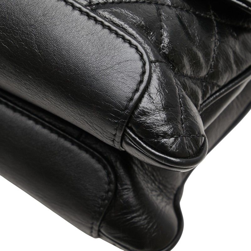 Chanel Coco Mark Matelasse Crossbody Chain Shoulder Bag Black Leather Women