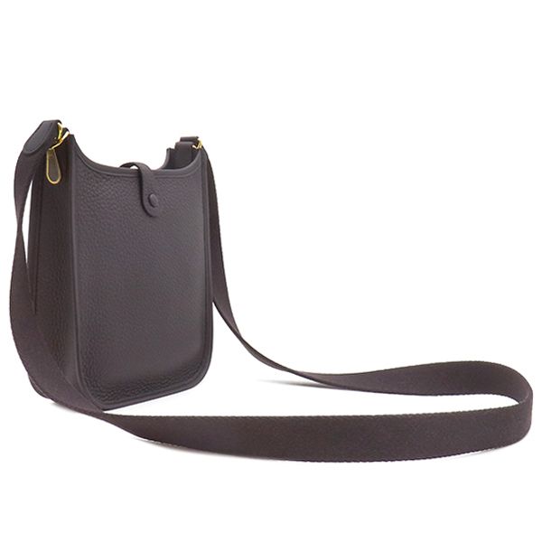 Hermes Shoulder Bag Evelyn TPM Taurillon Clemence Pull Noir Black Gold Hardware