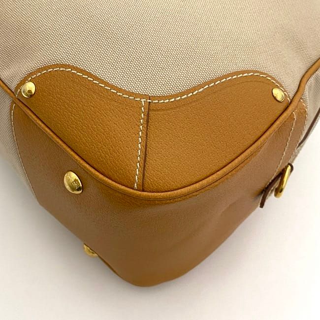 Prada 2way Boston Bag Beige Orange Corda Cuoio