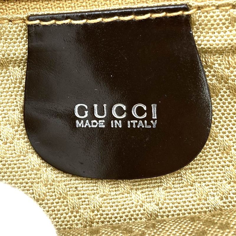 Gucci 003 2058 Bamboo Body Bag Nylon/leather Brown Women