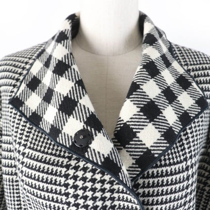 Emporio Armani Emporio Almaani Black Tag Wool Staggered Pattern Belted Coat