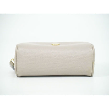 Chanel Coco Button Pouch Case Leather Grey — view 3