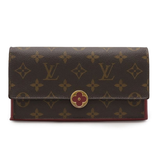 Louis Vuitton Monogram Portefeuille Floral Flower Bifold Long Wallet