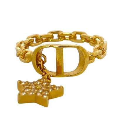 Christian Dior Petit CD Star Ring Accessories Logo GP Rhinestone