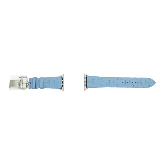 Hermes Simple Tour Kilim Blue Pastel Silver Apple Watch Strap