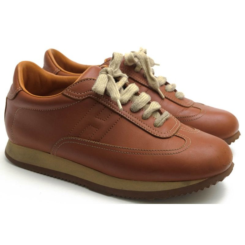 Hermes Shoes Sneakers Low Cut Women Leather Brown Quick — view 2