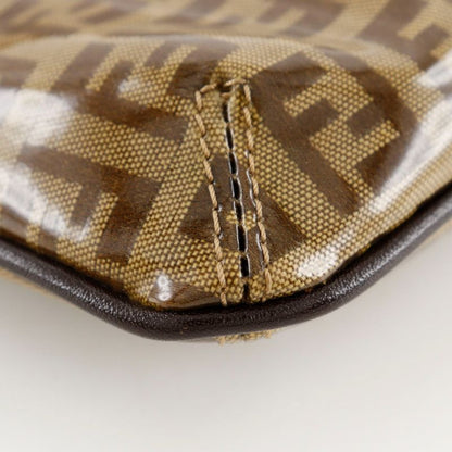 Fendi Mamma Bucket Zucchino 2WAY Clutch Vinyl Brown Women's Shoulder Bag