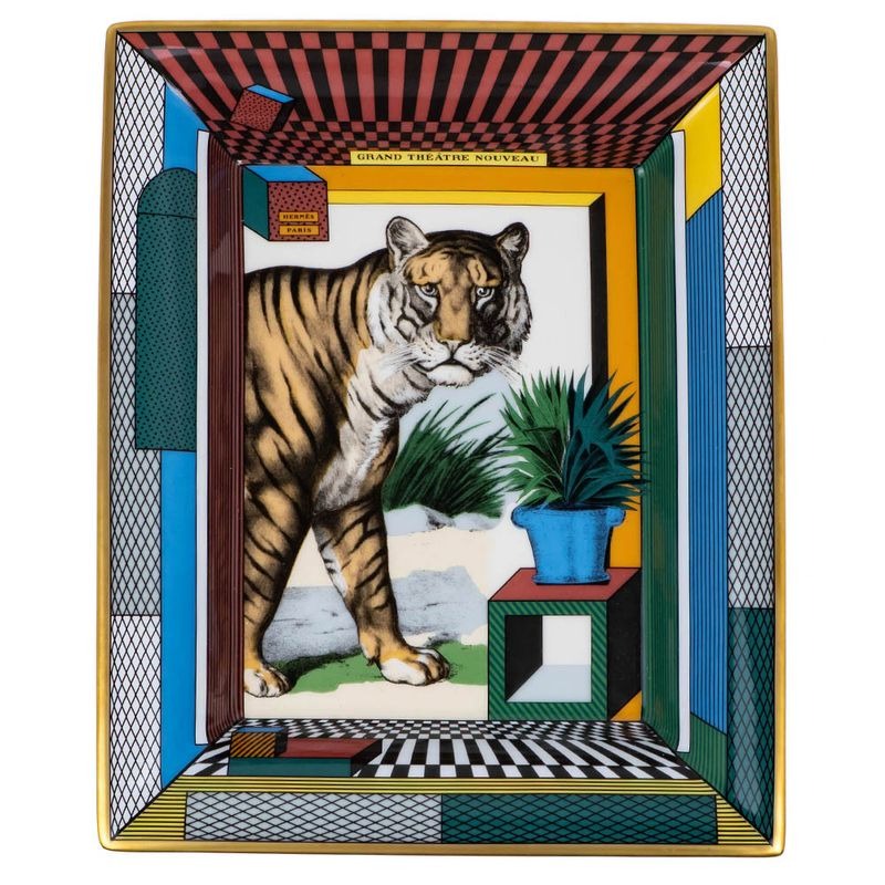 Hermes Accessory Case Grand Theater Nouveau King's Tiger Tray Plate