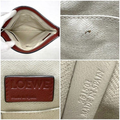 Loewe Shoulder Bag Red Anagram Excellent Condition Leather Preowned 261501