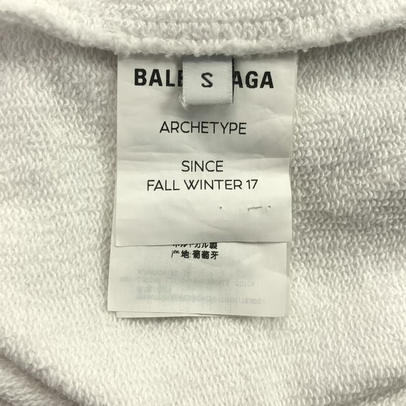 Balenciaga | Over Silhouette Back Logo Sweatshirt Hoodie | S | White | Men's