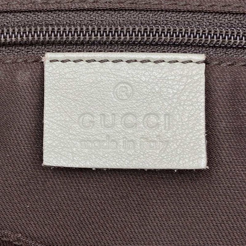 Gucci 204940 Shoulder Bag GG Canvas Leather Abby Beige Green Women