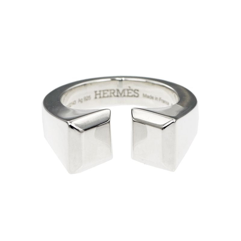 Hermes Ring Cour De Forges GM Size 53 AG 925 Silver Accessories