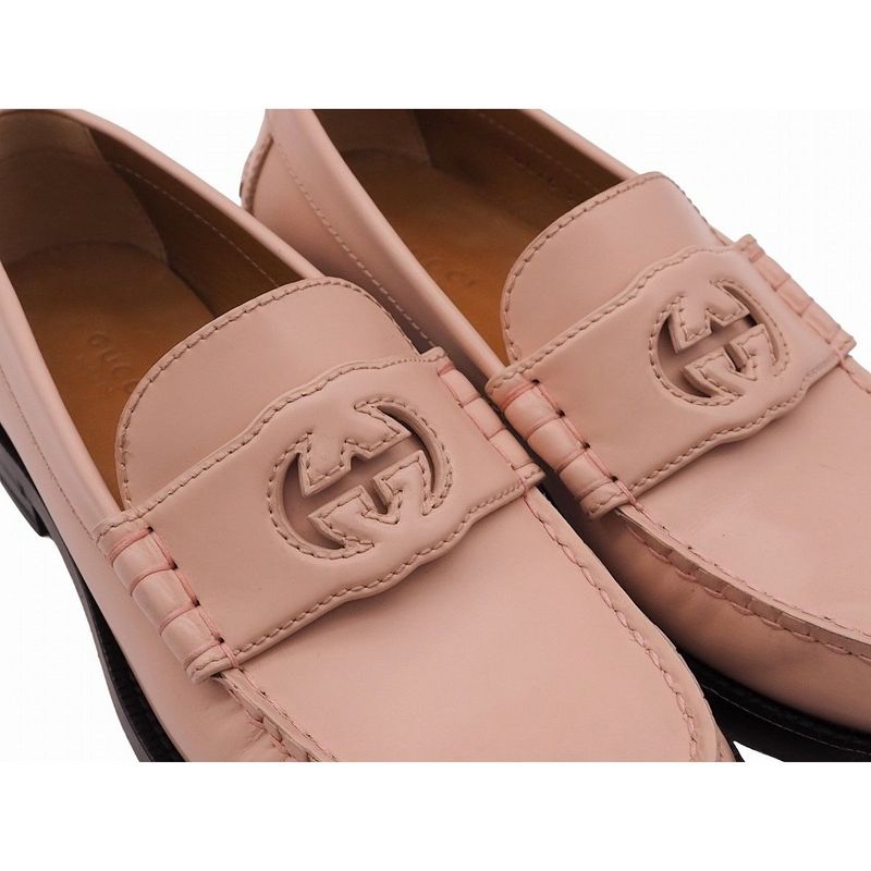 Gucci Interlocking G Women's Loafer Shoes Interlocking G Cutout Pink Black